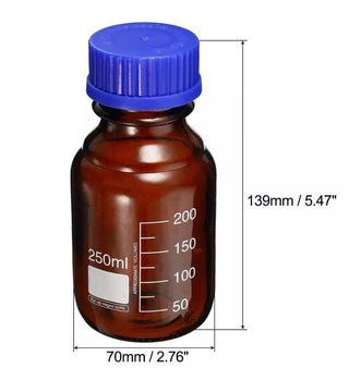 Laboratory bottles of different sizes